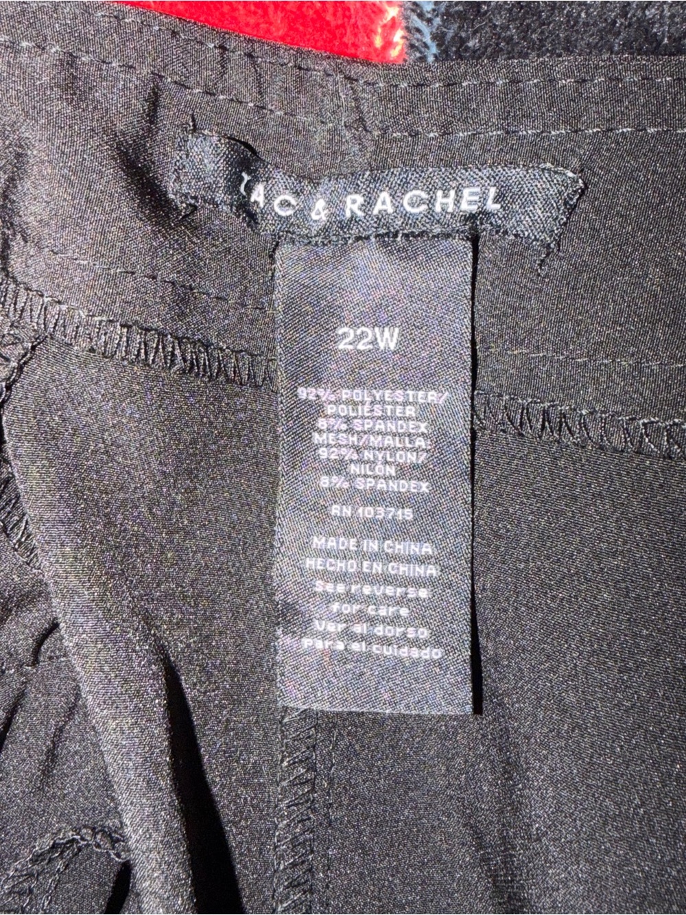 Zac & Rachel Woman Black Stretch Dress Pants 22W NWT Plus Size Career - Picture 4 of 9